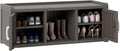 2-Tier Storage Bench, Waterproof UV-Resistant Outdoor Shoe Storage Cabinet with 2 Doors & Adjustable Shelves for Indoor Outdoor Entryway, Hallway, Living Room(Grey)