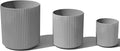 Veradek Demi Series Set of 3 Round Planters for Porch, Patio, Backyard | Durable Plastic-Concrete Material | Modern Décor for Tall Plants, Flower