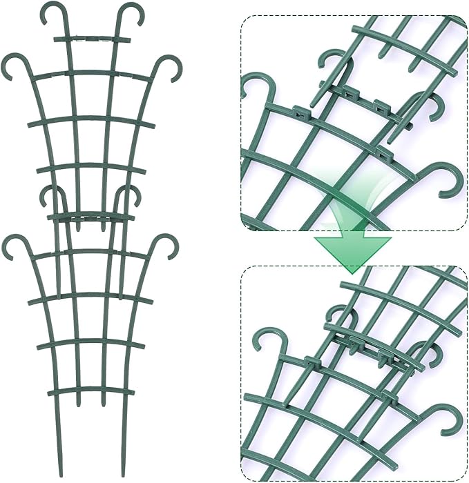 4 Pcs Small Trellis for Potted Plants Plant Trellis Indoor Trellis for Potted Plants Stackable Plastic Plant Support Houseplant for Climbing Indoor Monstera Pothos Ivy Plants Decor