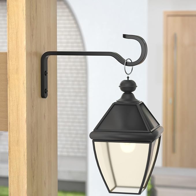 5.7 Inch 2 Pack Heavy Duty Outdoor Plant Hangers, Iron Hanging Plant Brackets for Hanging Plants Outside, Metal Plant Hooks Plant Wall Hooks for Hanging Lantern, Bird Feeder