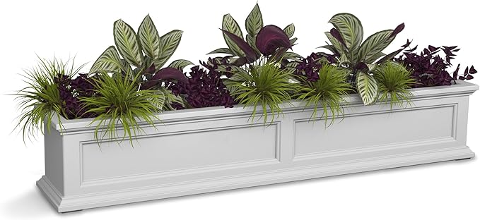 Mayne Fairfield 5-Foot Window Box – Self-Watering, Weather-Resistant Planter for Flowers – Durable Design for Outdoor Use, Perfect for Windows