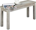 VINGLI Outdoor Wooden Bench, 40” Porch Bench Outdoor Backless Garden Bench, Small Outdoor Bench for Deck Patio Entryway (Grey, 40in)