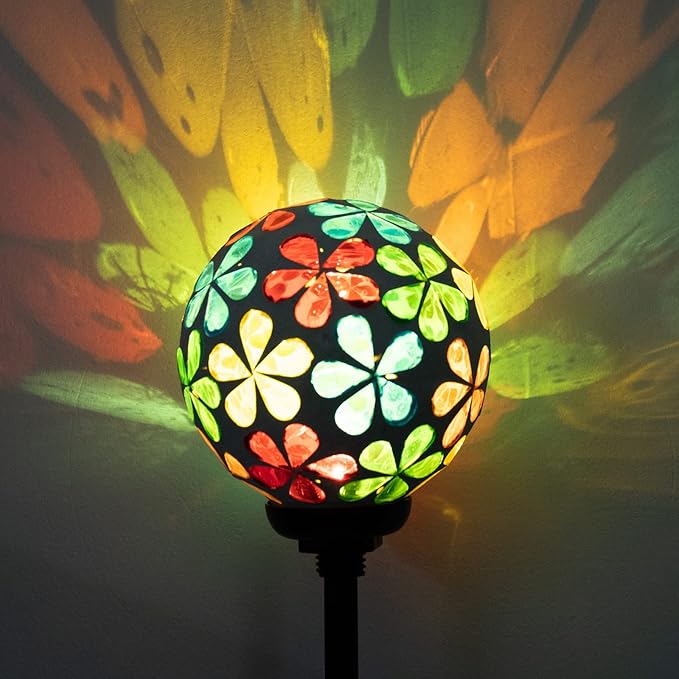 VCUTEKA Solar Garden Lights - Mosaic Solar Lights Outdoor Decor Pathway Light Waterpoof LED Stake Light for Landscape Lawn Patio Yard Decoration (Multicolor) 1 Pack