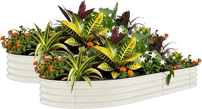 Garvee 2 Pack Galvanized Raised Garden Beds - 10x4x1.5ft Planter Box for Vegetables, Flowers, Rust-Resistant Garden Box, Easy Assembly Raised Beds, Durable Planters for Outdoor Plants