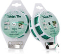 2 Reels 328 Feet (100m) Twist Tie, Green Coated Garden Plant Ties with Cutter for Gardening and Office Organization, Home