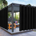 PureFit Outdoor Curtains for Patio Waterproof Weatherproof, UV Resistant Outside Curtains for Gazebo, Front Porch, Pergola, Sun Blocking Privacy Curtain, 100W x 120L inch, 1 Panel, Black