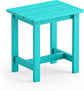 LUE BONA Outdoor Side Table, HDPS Small Outdoor Table, Adirondack Side Table, Outside End Table for Patio, Porch, Deck, Weather Resistant/Easy Maintenance/Indoor or Outside Use, Aruba Blue