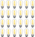 24 Pack LED S14 Replacement Light Bulbs, Waterproof 1W Vintage Edison Bulbs for Outdoor Patio Backyard String Lights, Dimmable, E26 Regular Medium Screw Base, 2200K Warm White