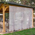 SpaceDresser Waterproof Outdoor Sheer Curtains for Patio - 2 Panels Rod Pocket Indoor Voile Sheer Curtain for Living Room,100W x 96L inch, Silver Grey