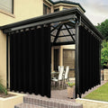 BONZER Waterproof Indoor/Outdoor Curtains for Patio Thick Privacy Wide Grommet Curtains for Bedroom, Living Room, Porch, Pergola, Cabana, 1 Panel, 110W x 95L inch, Black