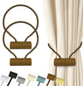 Hion Magnetic Curtain Tiebacks Dark Brown 2pcs, Curtain Tiebacks Buckles Holdbacks Holders Hooks Clip for Home Bedroom Office Decorative Curtain
