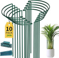 TCBWFY 10 Pack Plant Support Stakes for Peony,10"Widex24"High Heavy Duty 4.5mm Peony Cages and Support,Metal Peony Supports for Outdoor Indoor Plants,Plant Supports for Peony