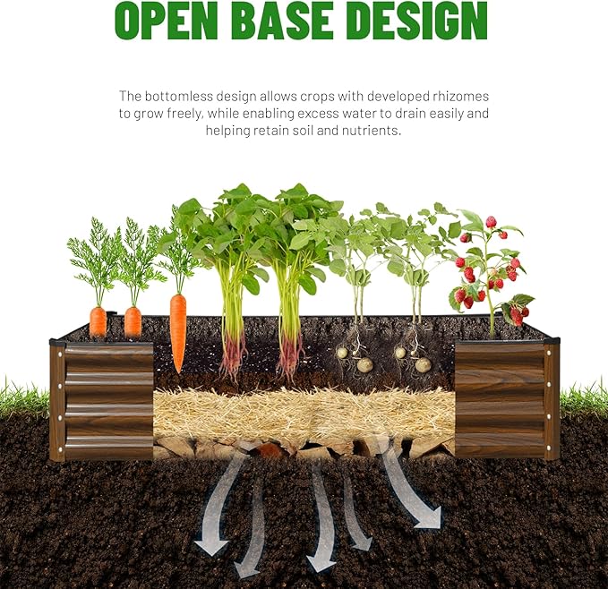 SnugNiture Galvanized Raised Garden Bed 4x4x1FT Outdoor Large Metal Planter Box Steel Kit for Planting Vegetables, Flowers