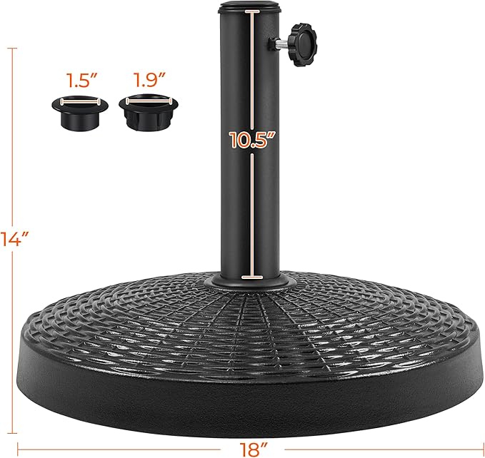 Yaheetech 31lbs Umbrella Base, Heavy Duty Patio Umbrella Base Stand, Round Resin Umbrella Base Stand, Outdoor Market Umbrella Base for Garden, Backyard, Beach