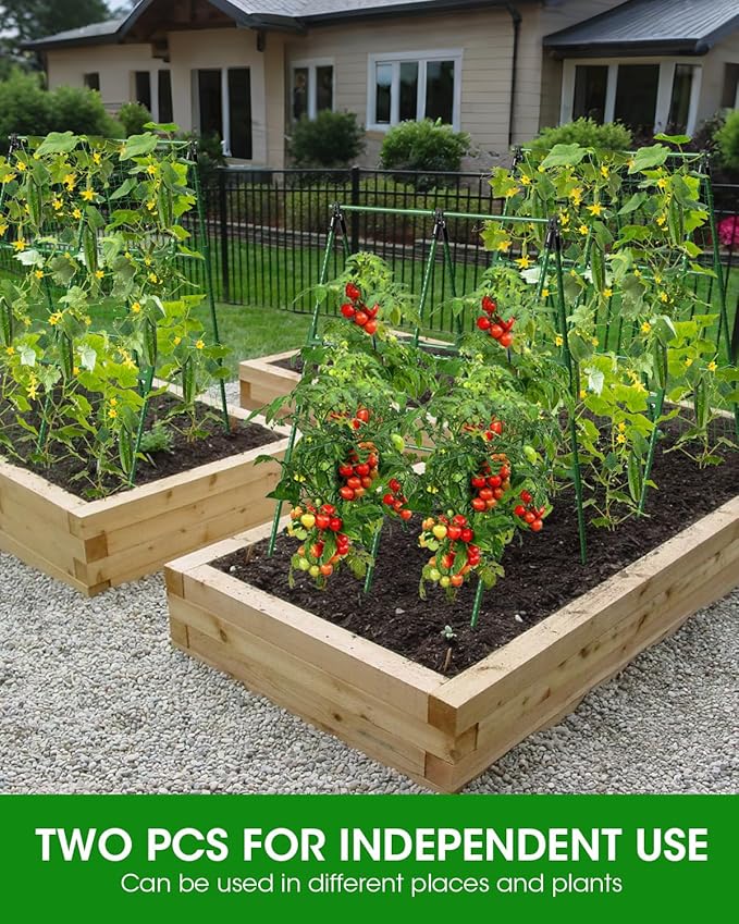 4 Pack Cucumber Trellis, Garden Trellis for Climbing Plants Outdoor, A-Frame Cucumber Trellis for Raised Bed, Plant Grow Support for Tomato, Squash, Vegetable, Flower(33"x47"x4Pcs)