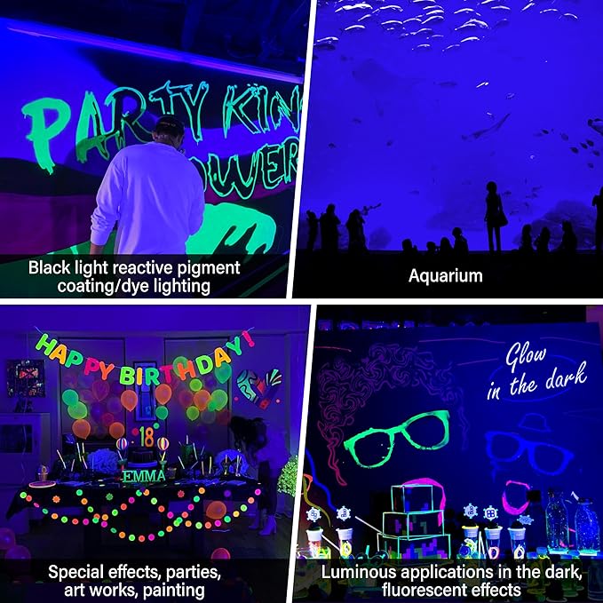 Halloween Outdoor Blacklight Spotlight,12W Outdoor Black Lights for Glow Party,Purple LED Landscape Lighting for Yard Garden Poster Bar Decoration,4Pack