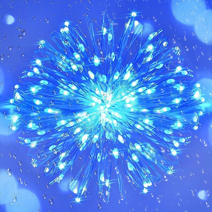 Joomer Solar Fairy Lights, 2-Pack Total 80FT 240LED Solar String Lights Outdoor Waterproof 8 Lighting Modes for Fence Party Garden Patio Yard Home Holiday Tree Outdoor Decoration (Blue)