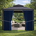 Waterproof Outdoor Curtain W105 x L95 - Grommet Top Sunlight Blocking Window Treatment Drapes Blackout Curtains for Home Bedroom Living Room Outdoor Patio Porch Pergola Cabana Gazebo (Navy)