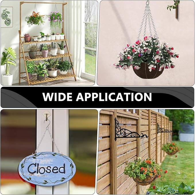 garini 3 Pack, 23 Inch Hanging Baskets Chain, Hanging Chains with Hooks Flower Pot Chain Replacement Plant Hangers for Planters, Bird Feeders and Lanterns(Silver)…