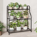 Plant Stand Outdoor 3 Tier Plant Stand Metal Plant Stands Waterproof Plant Holder Rack for Indoor Use Robust Flower Stand Plant Shelf for Living Room Balcony Garden Black