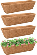 Riare 4 Pack 36 Inch Rectangle Coconut Liners for Planters, Natural Coconut Fiber Planter Liners, Window Box Liner Trough Coco Liner for Outdoor Flower, Garden Wall, Deck & Fence Planter Boxes