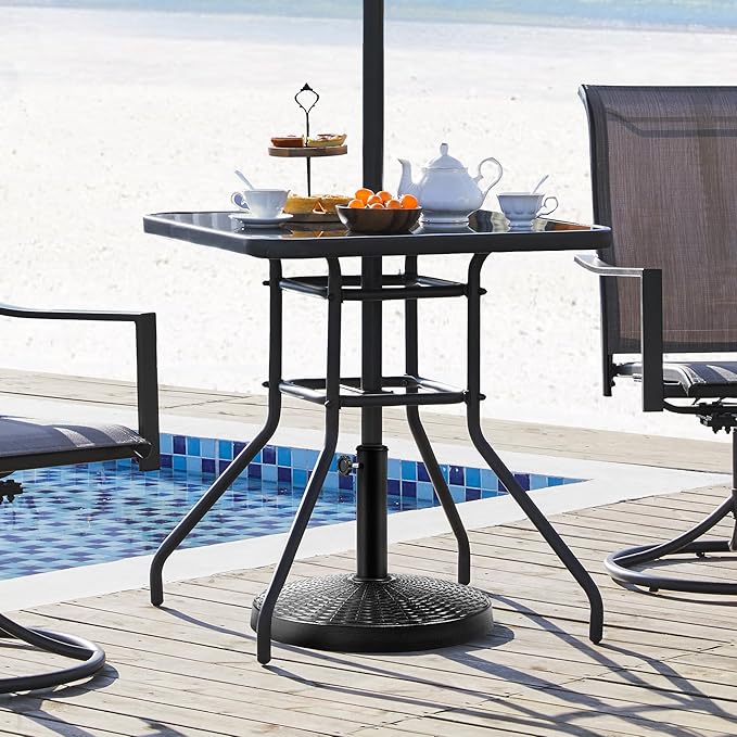 Yaheetech 31lbs Umbrella Base, Heavy Duty Patio Umbrella Base Stand, Round Resin Umbrella Base Stand, Outdoor Market Umbrella Base for Garden, Backyard, Beach