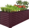 Best Choice Products 8x2x2ft Raised Outdoor Metal Garden Bed, Deep Root Box Planter for Vegetables, Flowers, Herbs, 240 Gallon Capacity, 100% Non Toxic Materials - Burgundy