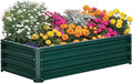 Outsunny Galvanized Raised Garden Bed, 4' x 2' x 1' Metal Planter Box, for Growing Vegetables, Flowers, Herbs, Succulents, Green