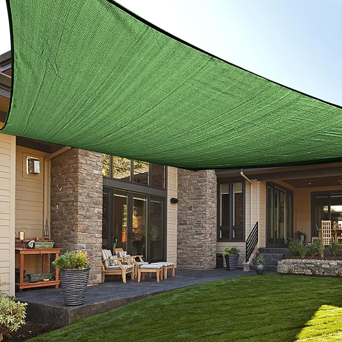 LOVE STORY Custom Size 4'x10' Piquant Green Sun Shade Sail Rectangle UV Block Canopy Patio Sail Sunshades Fabric for Outdoor Garden Carport (We Make Custom Size)