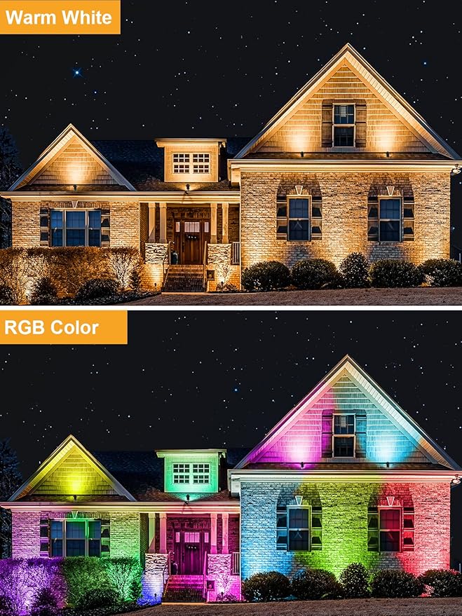 ZUCKEO 12W RGB Low Voltage Landscape Lights, LED Color Changing Landscape Lighting, IP66 Waterproof Outdoor Spotlight, 12V 24V Christmas Decorative Light for Yard Garden Path(12Pack)