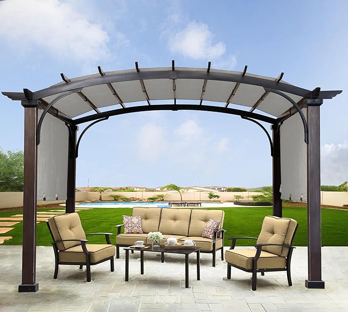 SCOCANOPY Replacement Sling Top for Rona Lowe's Allen + roth 10 ft x 10 ft Freestanding Pergola Sold at Lowe's, L-PG152PST-B (Size: 200" (L) x 103" (W)),Gray