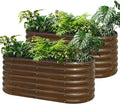 SnugNiture Galvanized Steel Raised Garden Bed Kit, 2 Pcs 4x2x2 ft Large Metal Planter Box Outdoor for Gardening Vegetables, Flowers and Fruits