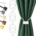 Hion Magnetic Curtain Tiebacks White 6 Pack, Curtain Tiebacks Buckles Holdbacks Holders Hooks Clip for Home Bedroom Office Decorative Thick or Thin Curtain