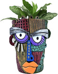 Abstract Face Planter Pots for Plants,Hand-Painted Colorful Flower Pots with Drainage, Indoor Outdoor Garden Decor Gift(Classic,Small)