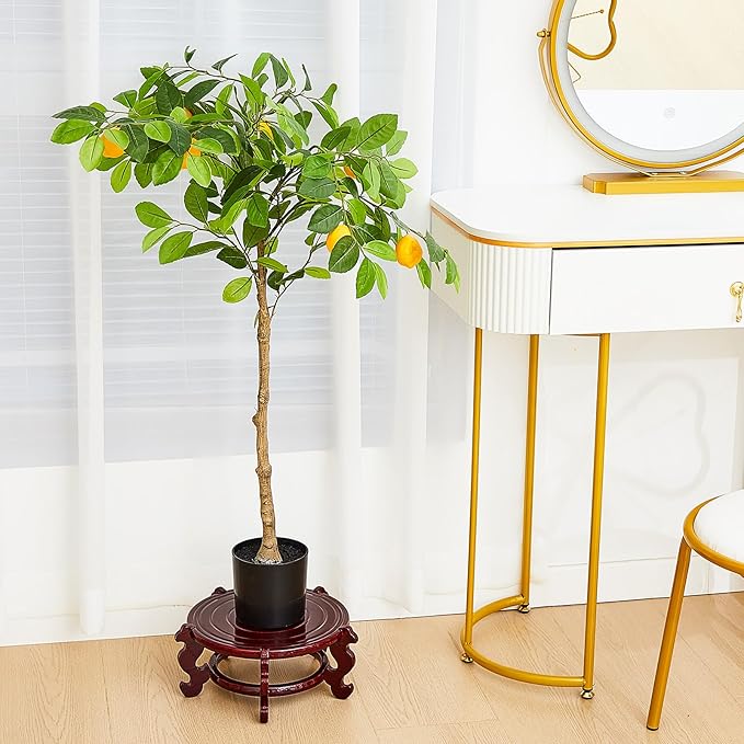 Geetery 2 Pcs 4 to 12 in Wooden Plant Stands Indoor Chinese Oriental Plant Stand for Vase Fishbowl Flower Pot Lamp Redwood Base Vintage Display Rack Decor(10 Inch)