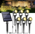 Solar Spot Lights Outdoor, Dusk to Dawn Landscape Spotlights IP65 Waterproof 9.8ft Cable,Solar Uplights for Tree Garden Yard Driveway Porch Walkway Pool (6-in-1, 3000K Warm White)