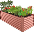 Best Choice Products 8x4x2ft Outdoor Metal Raised Garden Bed, Deep Root Planter Box for Vegetables, Herbs & Flowers, 478-Gallon Capacity, 100% Non Toxic Materials - Terracotta
