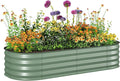 Outsunny 5' x 2' x 1' Galvanized Raised Garden Bed Kit, Outdoor Metal Elevated Planter Box with Safety Edging, Easy DIY Stock Tank for Growing Flowers, Herbs & Vegetables, Green