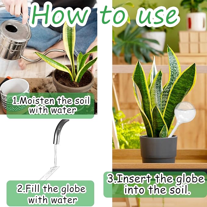 20 PCS Clear Plant Watering Globes,Plastic Watering Bulbs,Self Watering Planter,Flower Automatic Watering Device for Plants Indoor,Outdoor,Flowerpot,Home Garden(Large,Medium,Small)