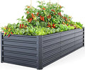 Ohuhu 8x3x1.9FT Metal Raised Garden Bed Outdoor, Reinforced Galvanized Steel Rustproof Planter Box, 100% Non-Toxic, 341 Gal Large Capacity Heavy Duty Raised Beds for Growing Vegetables Flowers Herbs