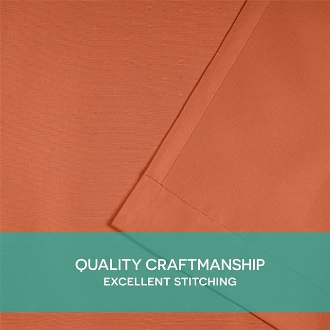 Exclusive Home Cabana Solid Indoor/Outdoor Light Filtering Hook-and-Loop Tab Top Curtain Panel Pair, 54"x84", Mecca Orange