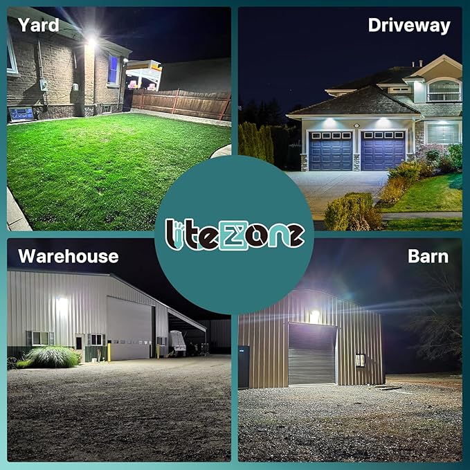 Glass Lens Wall Pack: 120W Outdoor LED Wall Lights 4Packs - 18000lm LED Wall Pack with photocell for Yard Entryways Walkways UL Listed
