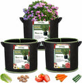 3-Pack 15 Gallon Plant Grow Bags, Thickened Nonwoven Fabric Pots with Handles,Sturdy Garden Planters Aeration Gardening Container to for Plants, Vegetables, and Flowers
