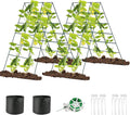 Cucumber Trellis for Raised Bed, Garden Trellis for Climbing Plants Outdoor with Climbing Net and Plant Support Clip for Cucumber, Vegetable, Flowers (18" W x 46" H-2pack)