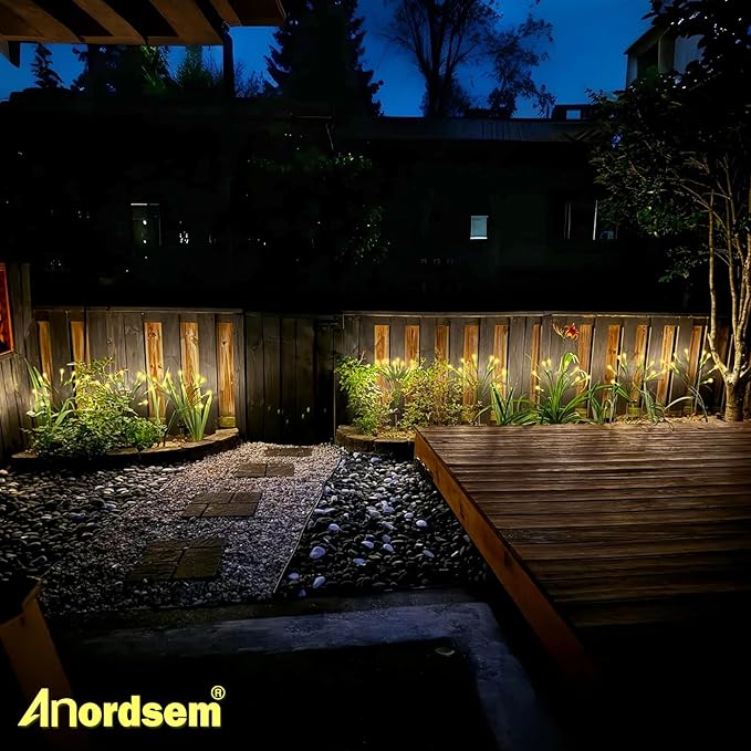 Anordsem Solar Garden Lights Outdoor: 8 Removable PVC Water Drop Light Head 4 Pack - Waterproof Garden Decoration for Yard Patio - Gardening Gifts for Homeowners Gardeners