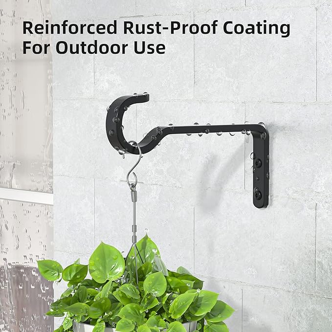 5.7 Inch 2 Pack Heavy Duty Outdoor Plant Hangers, Iron Hanging Plant Brackets for Hanging Plants Outside, Metal Plant Hooks Plant Wall Hooks for Hanging Lantern, Bird Feeder