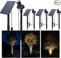 Outdoor Solar Spotlight, Adjustable Angle Landscape Spotlight Waterproof, 2500mAh All Night Separate Panel LED Uplight Dusk to Dawn, 5 Lighting Modes for Outside Patio Wall Path House 4 Pack