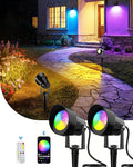 CORESLUX Christmas Smart Spot Lights Outdoor, Color Changing Warm White Landscape Lights with APP and Remote Control, Spotlight Waterproof for Garden Yard Patio Landscape