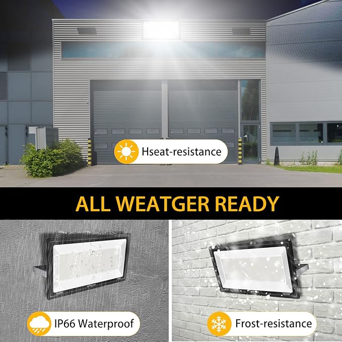 500W LED Flood Light,(2750W Equivalent) Super Bright 58,500LM Daylight 5000K IP66 Waterproof Security Outdoor LED Arena Lights,Commercial Lighting Floodlight for Backyard|Court|Stadium|Fields