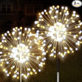 JJGoo Solar Firework Lights, 2 Pack 120 LEDs 2 Lighting Modes Solar Garden Lights Outdoor Waterproof for Yard Patio Walkway Pathway Party Wedding Christmas Decorative - Mixed Color